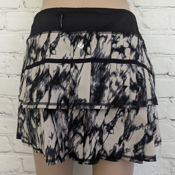 Lululemon Run Pace Setter Skirt Great Granite Black Mojave 6 - Picture 4 of 7